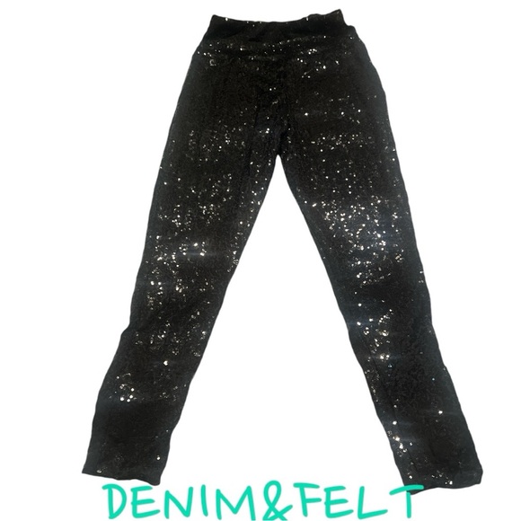 Tipsy Elves BLACK SEQUIN HIGH WAISTED LEGGINGS | NEW/NWOT!!🖤 - Picture 5 of 11
